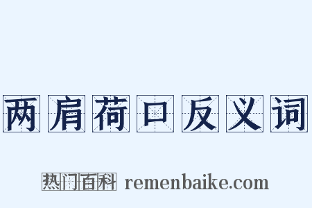 两肩荷口反义词是什么意思的图片